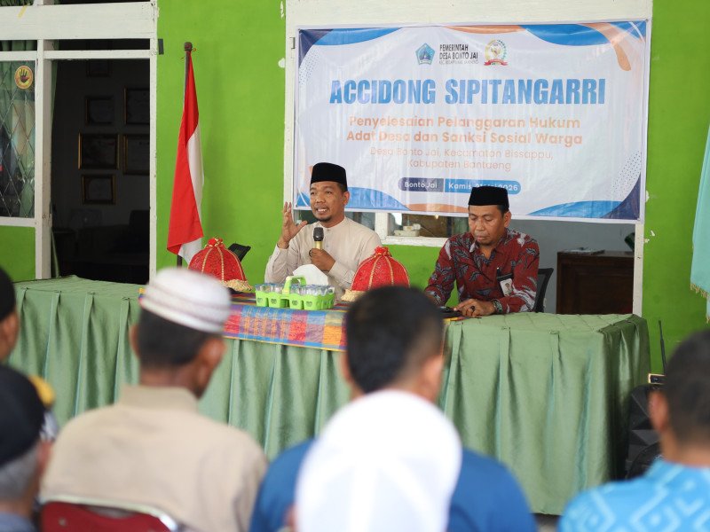 Desa Bonto Jai Laksanakan Cidong Sipatangarri Bahas Penyelesaian Pelanggaran Hukum Adat