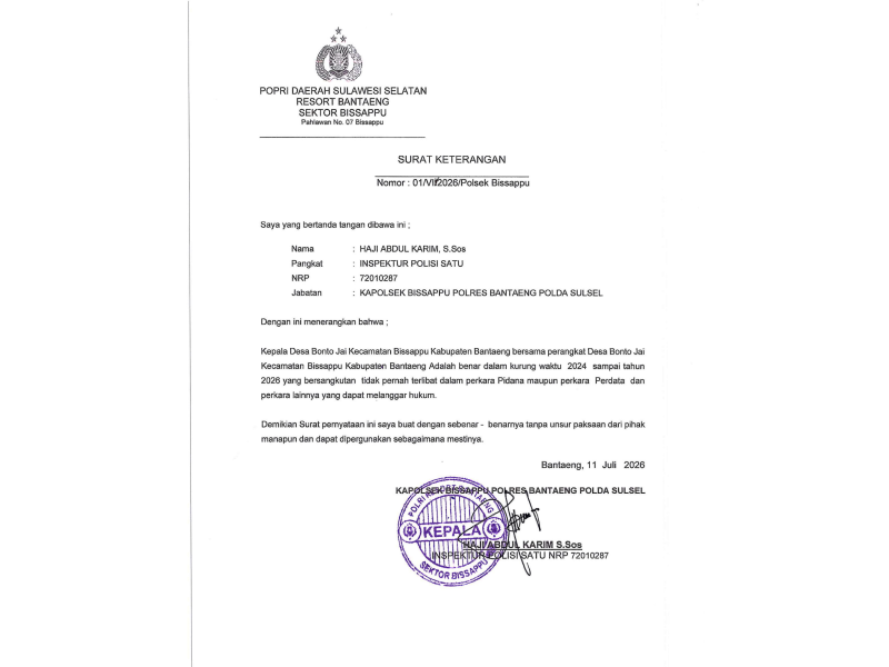 Surat Pernyataan APH